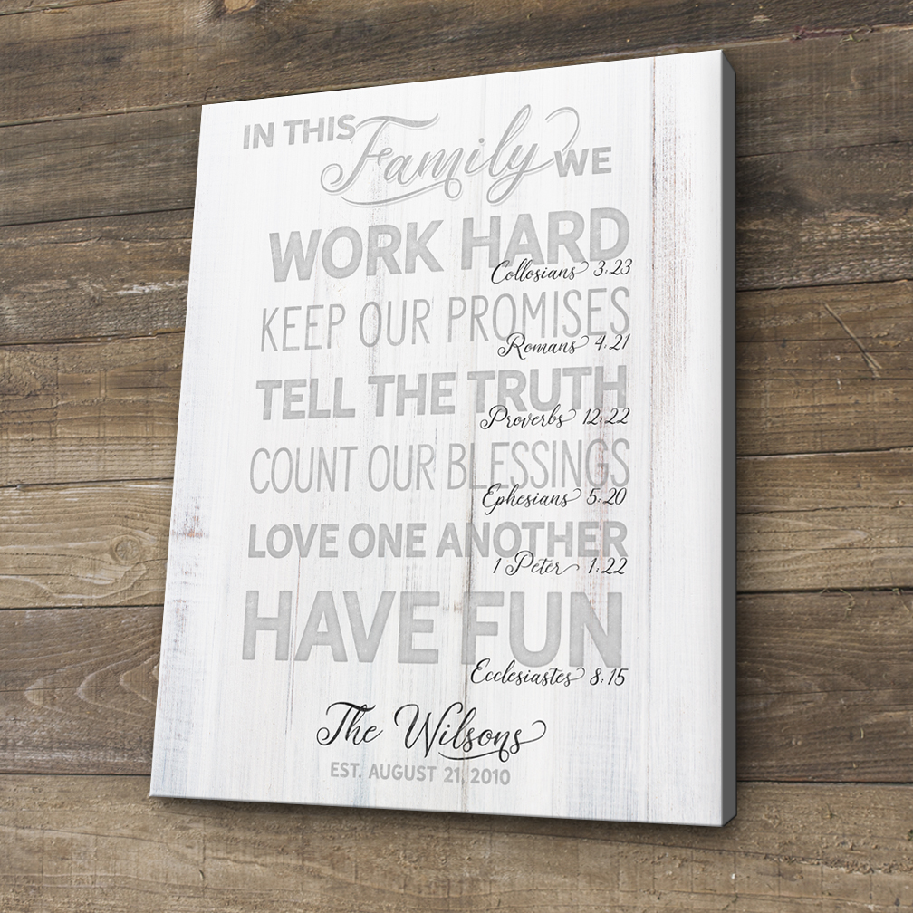 Personalized wood family sign